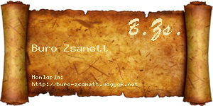 Buro Zsanett névjegykártya